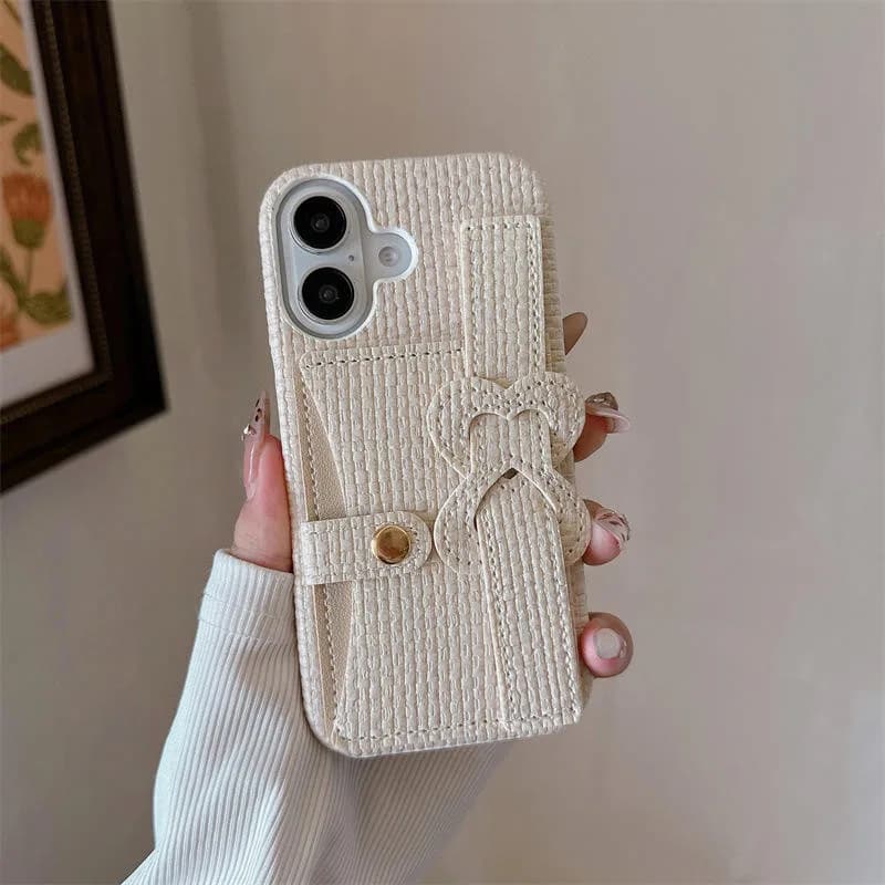 Lovely Colorful Woven Texture Wrist Strap Chain Phone Strap Mobile Phone Case for iPhone