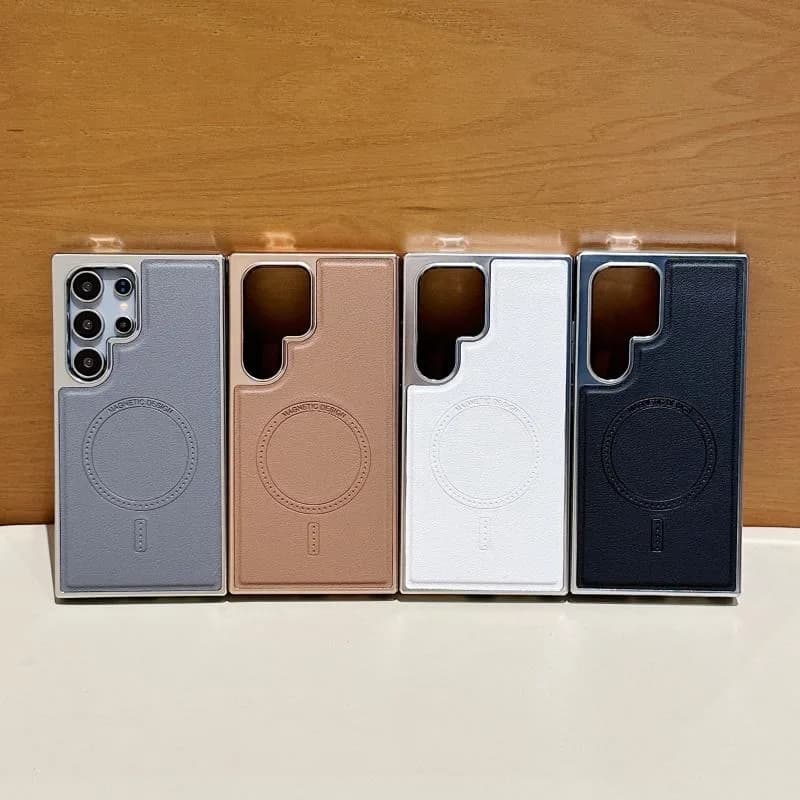 Luxury PU Leather Magnetic Mobile Phone Cases close-up