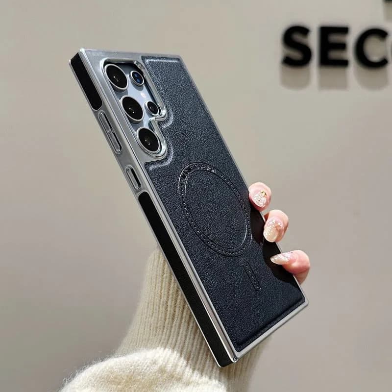 Luxury PU Leather Magnetic Mobile Phone Cases for Samsung S22 S23 S24 Ultra S25 Plus