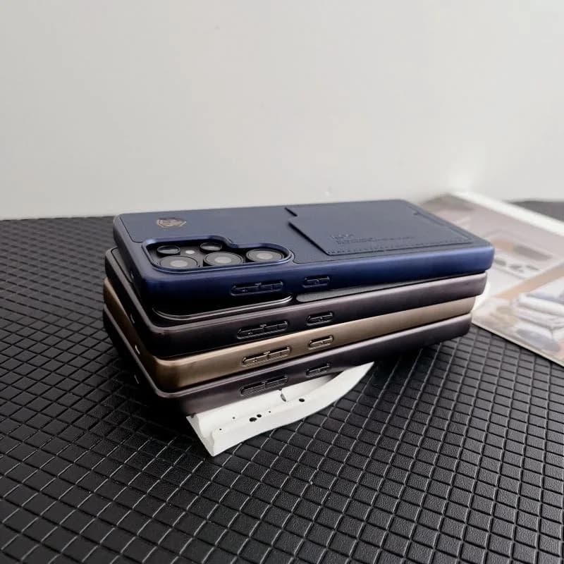 Premium Business PU Leather Wallet Cell Phone Case for Samsung S23 S24 Ultra S25 Plus With Card Holder