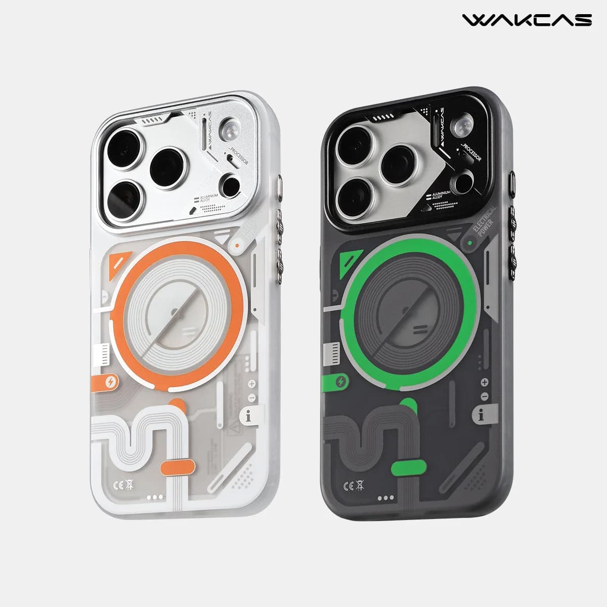 Wakcas Color-block Mechanical iPhone Case - Trendy Matte Magnetic Original Design Couple Edition