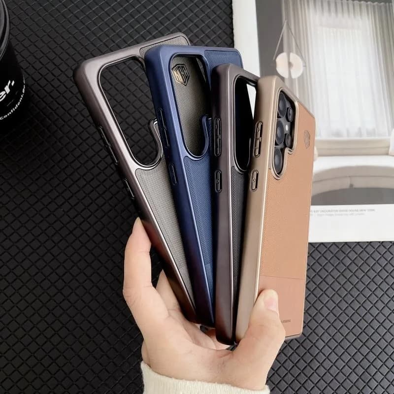 High Quality Hit Color Relief Leather Mobile Phone Case for Samsung S23 S24 S25 Ultra
