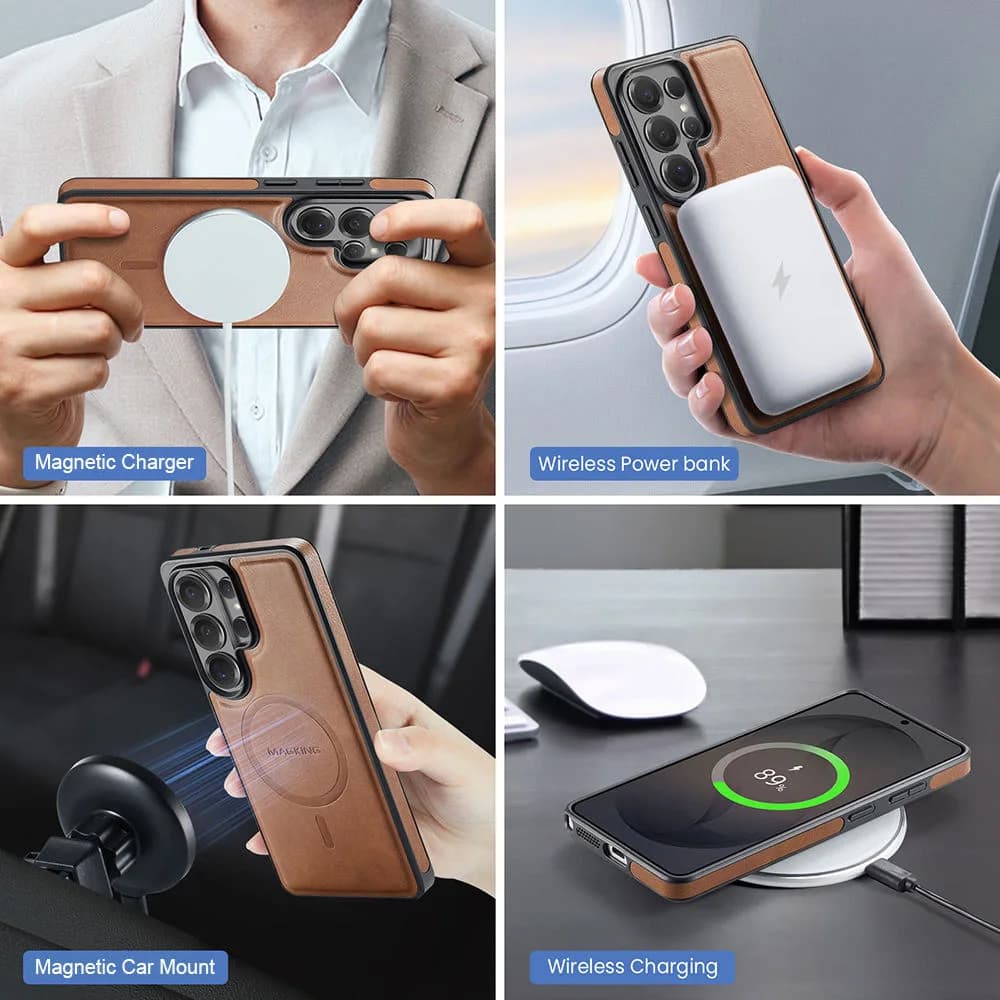 Detachable Magnetic PU Leather Phone Case Wallet Cover for Samsung