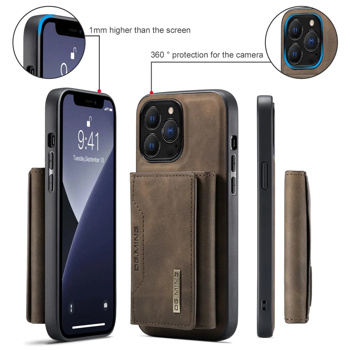 Magnetic PU Leather Wallet Phone Case With Card Holder for iPhone
