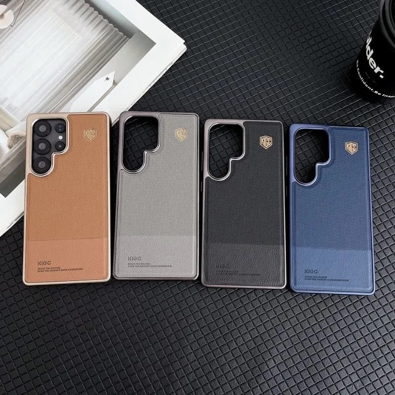 High Quality Hit Color Relief Leather Mobile Phone Case close-up