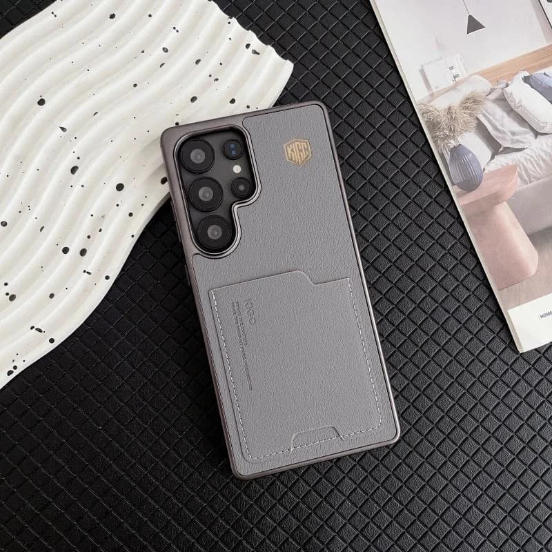 Premium Business PU Leather Wallet Cell Phone Case for Samsung S23 S24 Ultra S25 Plus With Card Holder