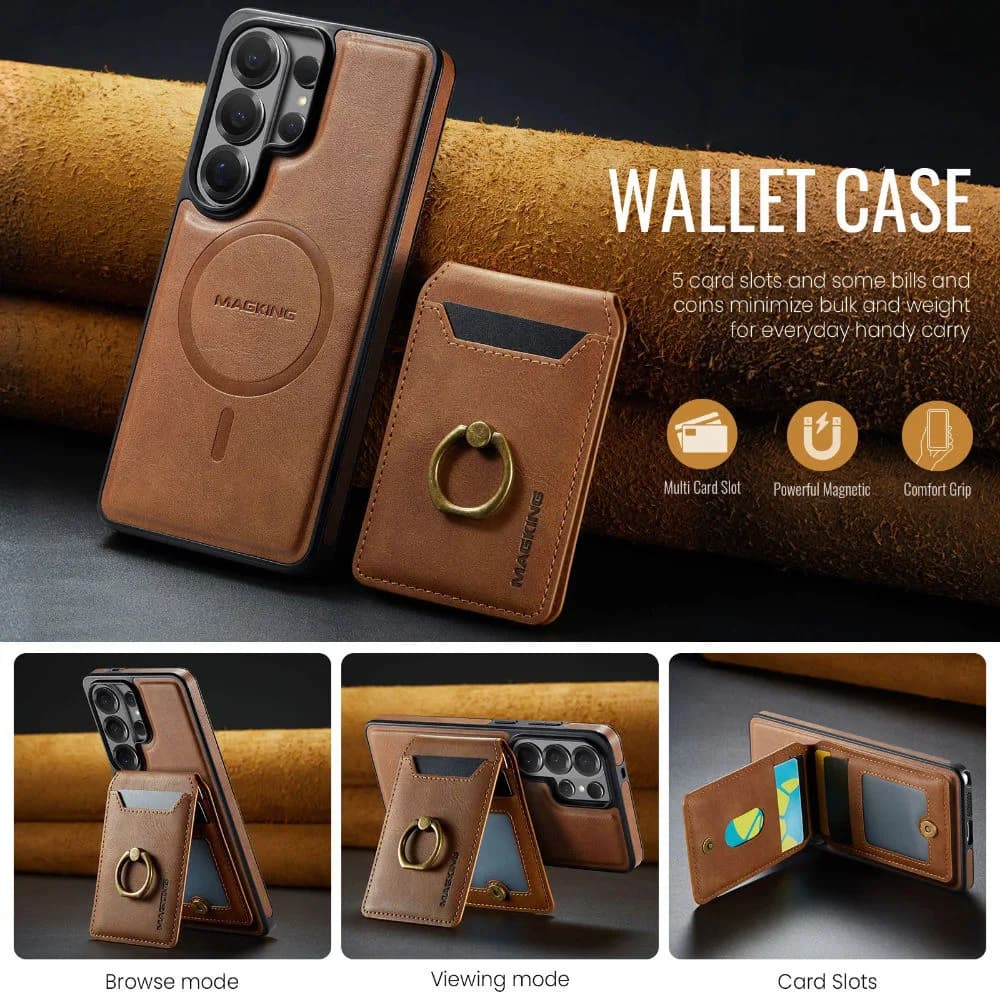 Detachable Magnetic PU Leather Phone Case Wallet Cover for Samsung