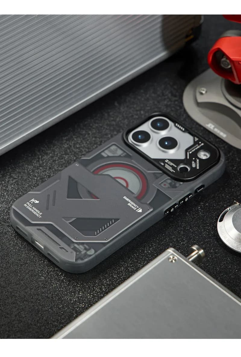 Wakcas Black Emergency Panel iPhone Case - Sleek Matte Magnetic Protective Cover