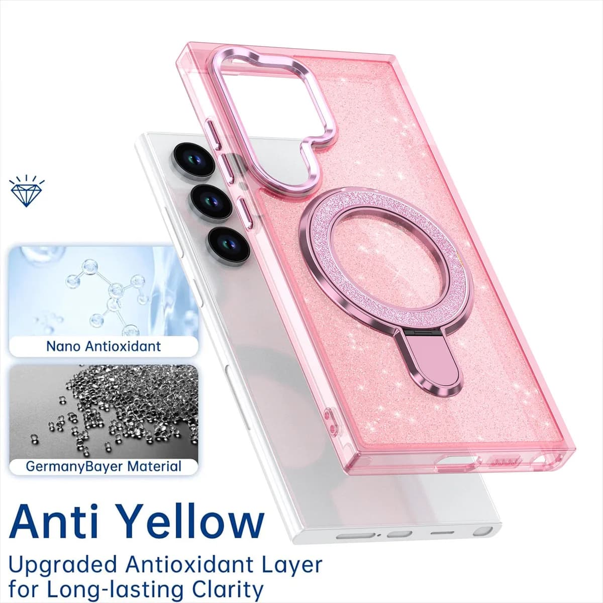 Star Glitter Design Antioxidant Cell Phone Case for Samsung