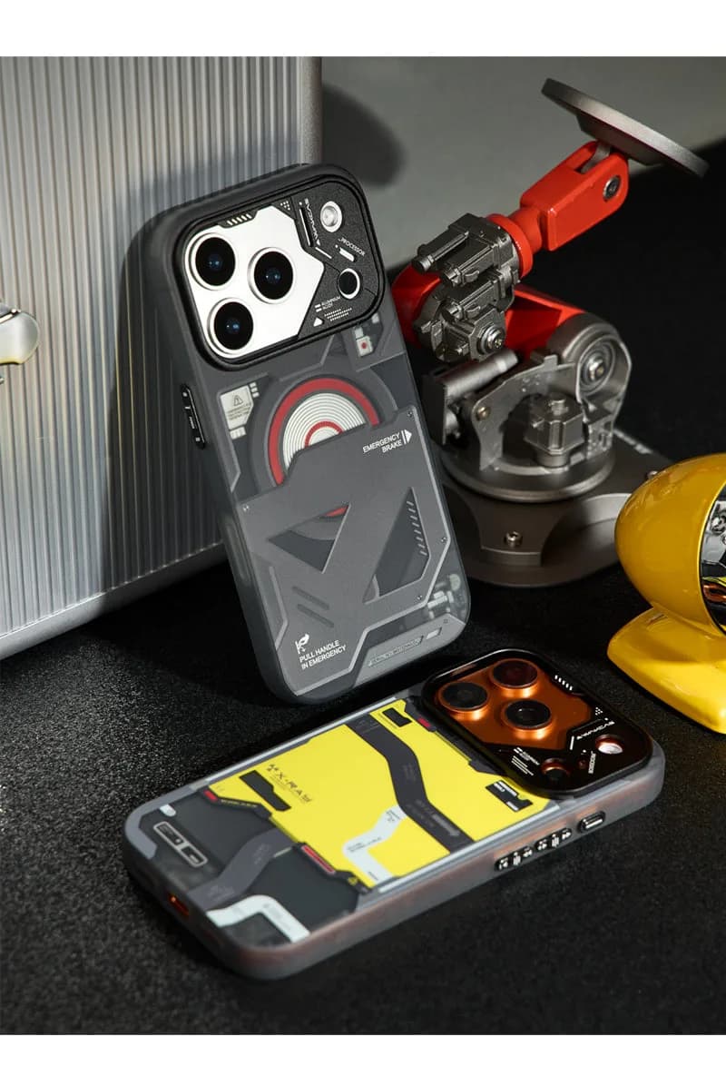 Wakcas Black Emergency Panel iPhone Case - Sleek Matte Magnetic Protective Cover