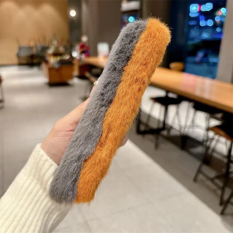 Fashion Autumn Winter Plush Warm Case Pure Color Ins Style Anti-drop Skin Feeling Phone Cover for Iphone