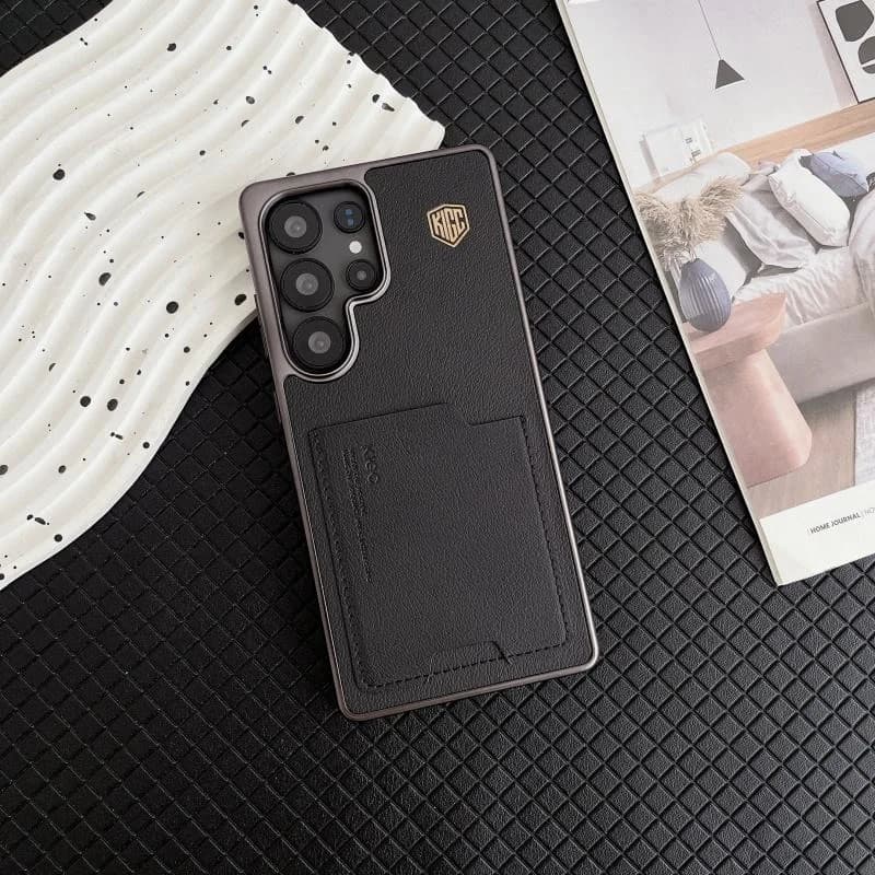 Premium Business PU Leather Wallet Cell Phone Case for Samsung S23 S24 Ultra S25 Plus With Card Holder