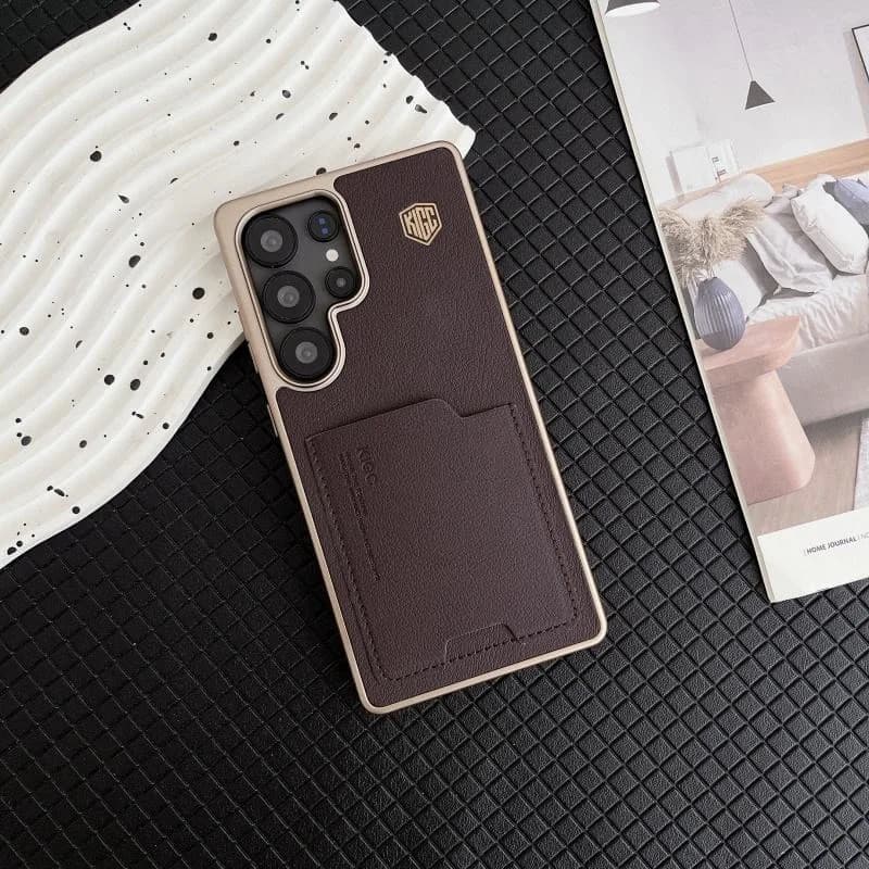 Premium Business PU Leather Wallet Cell Phone Case