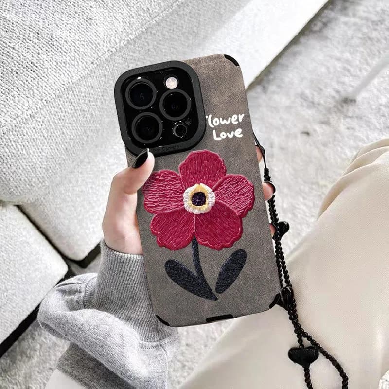 Oil Painting Flower Chain for Apple Mobile Phone Case