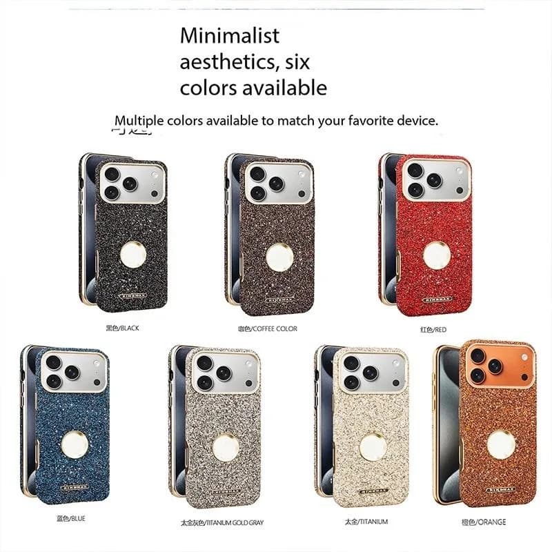 Fashion Sparkling Diamonds Magnetic Girl Phone Case close-up
