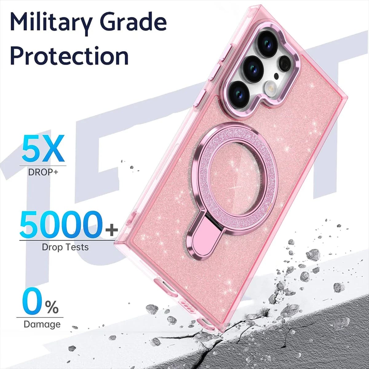 Star Glitter Design Antioxidant Cell Phone Case for Samsung