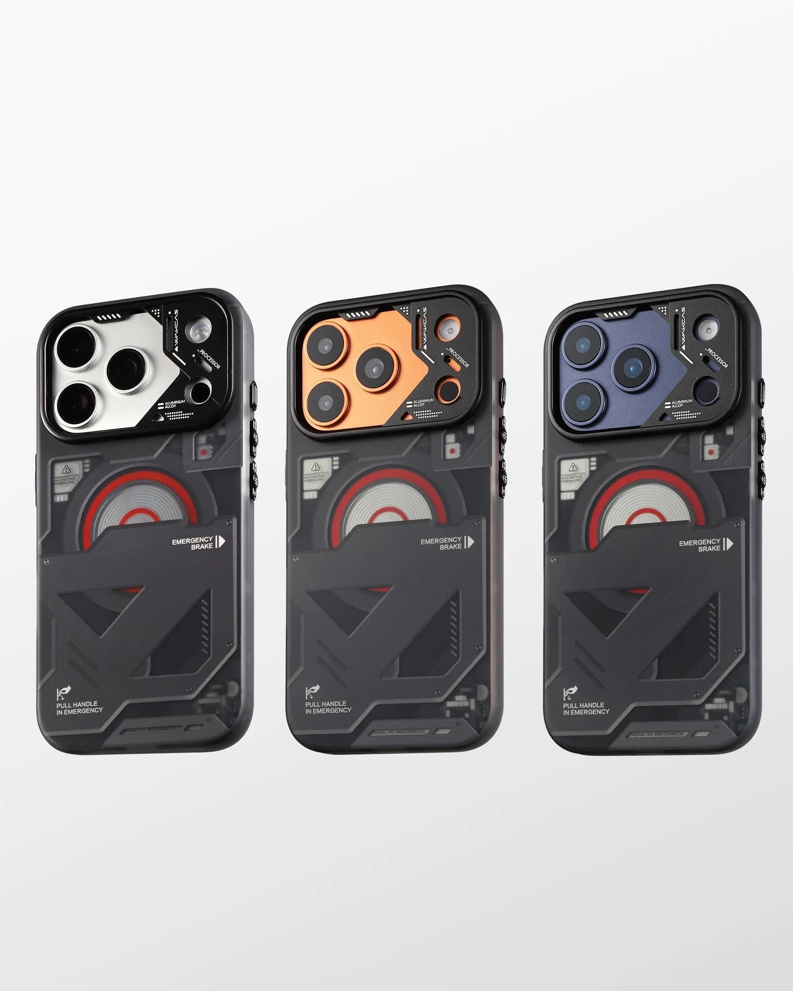 Wakcas Black Emergency Panel iPhone Case - Sleek Matte Magnetic Protective Cover