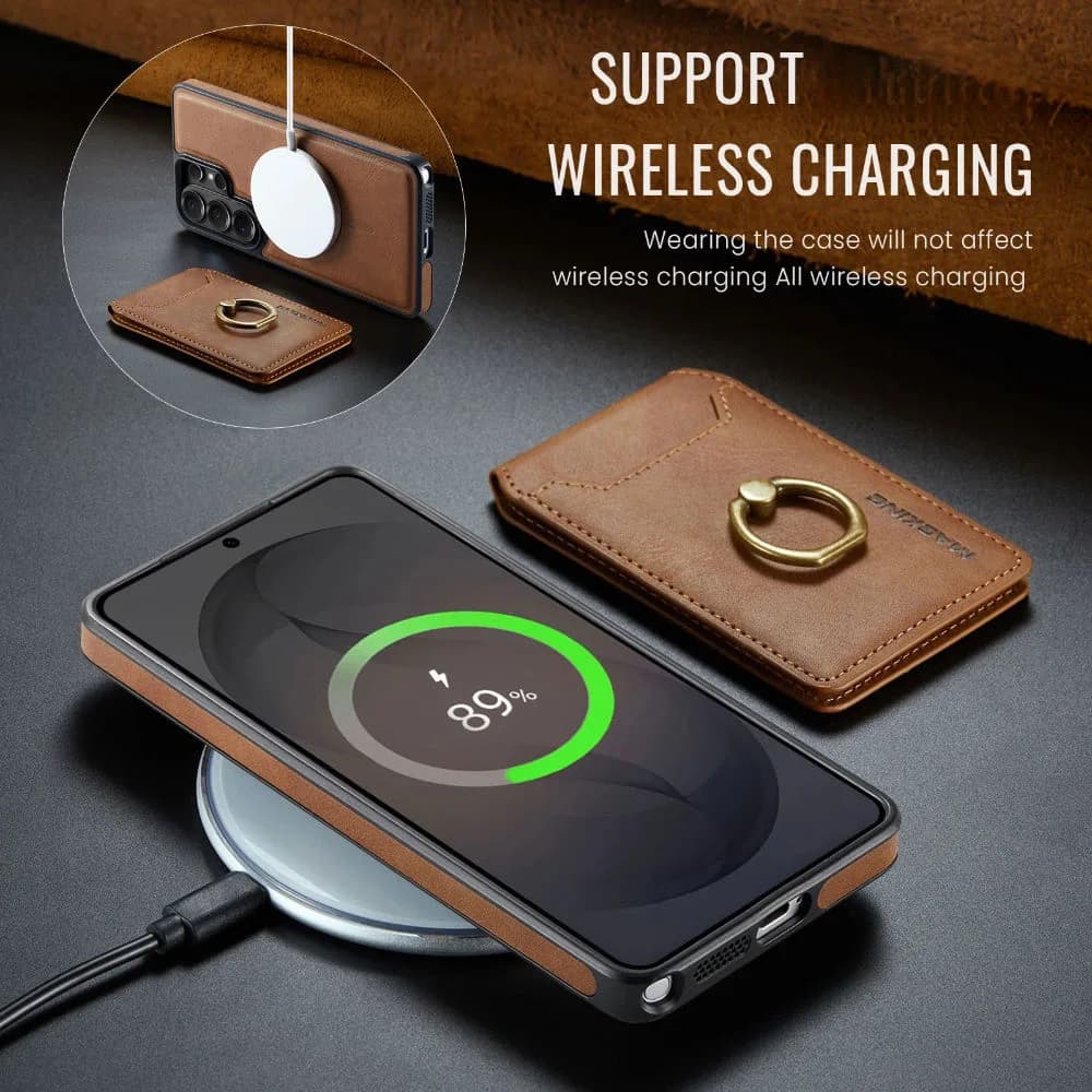 Detachable Magnetic PU Leather Phone Case Wallet Cover for Samsung