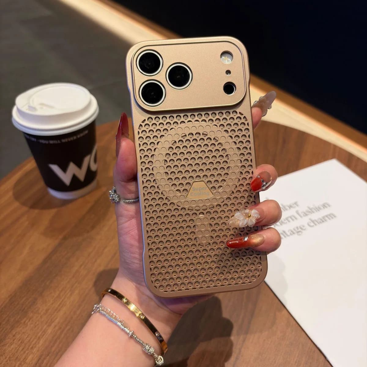 Frameless Honeycomb Cooling Heat Dissipation Magnetic PC Phone Case