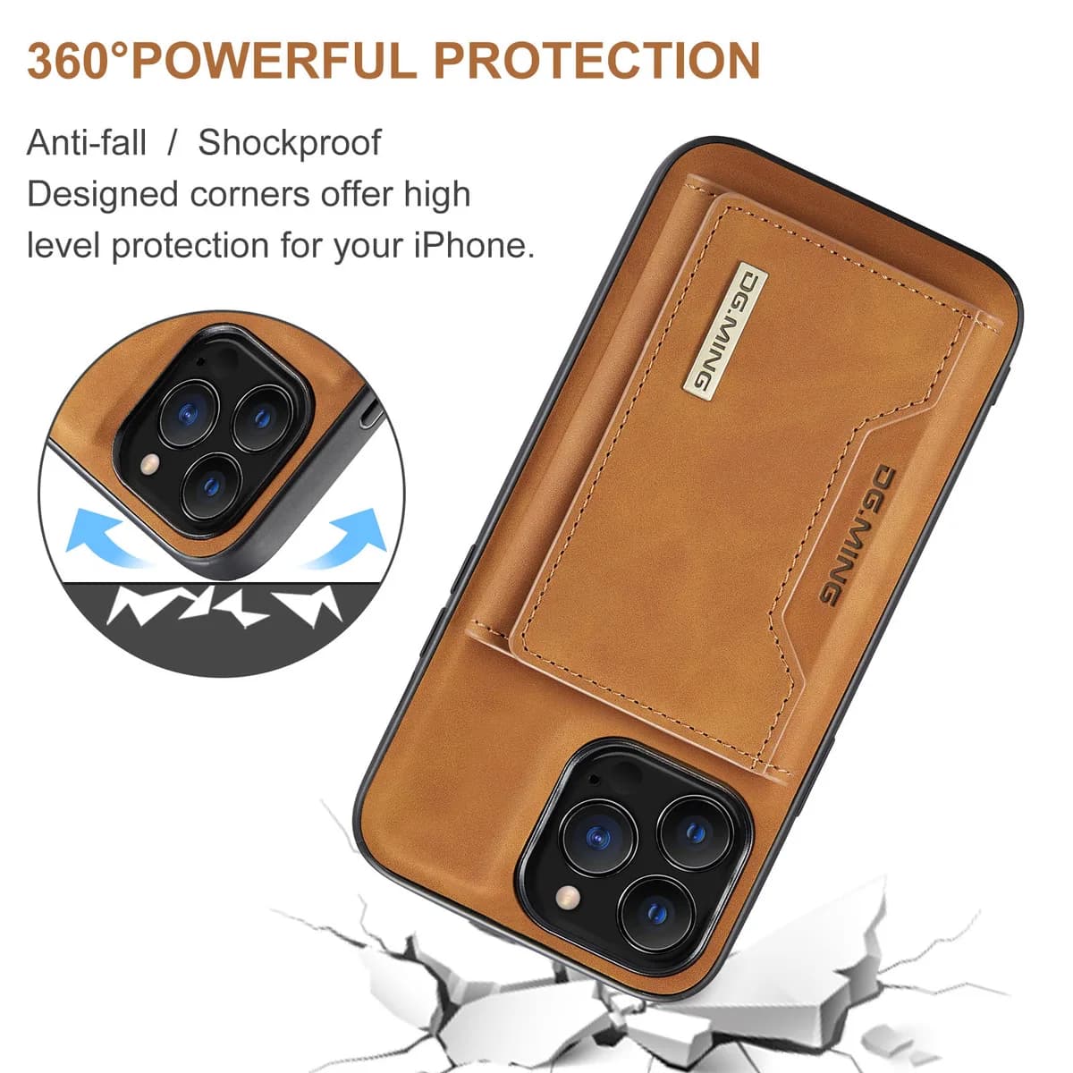 Magnetic PU Leather Wallet Phone Case With Card Holder for iPhone