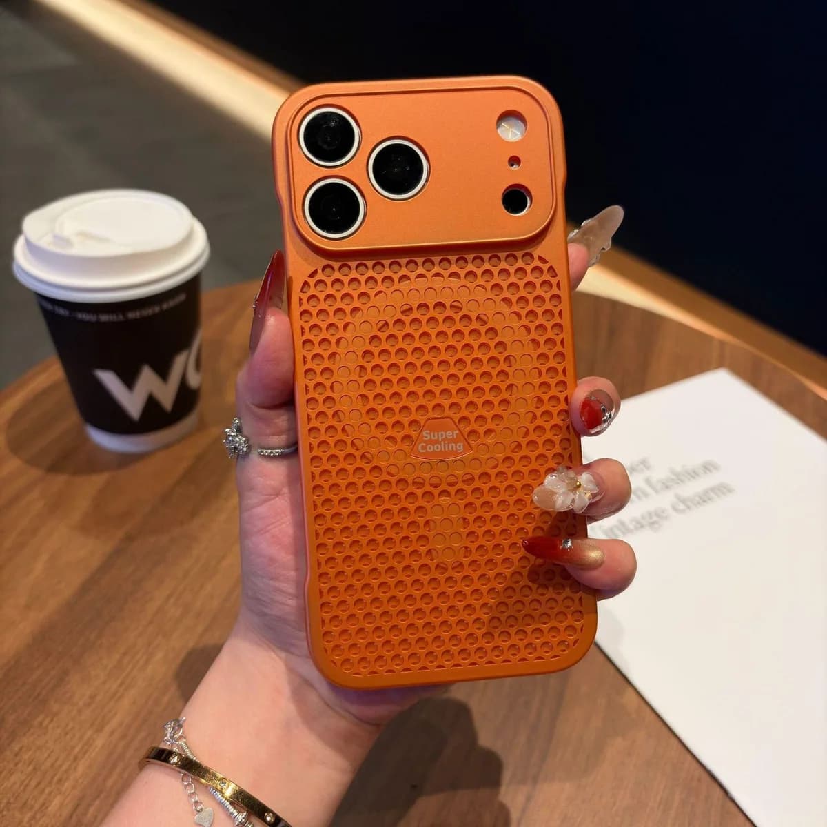 Frameless Honeycomb Cooling Heat Dissipation Magnetic PC Phone Case