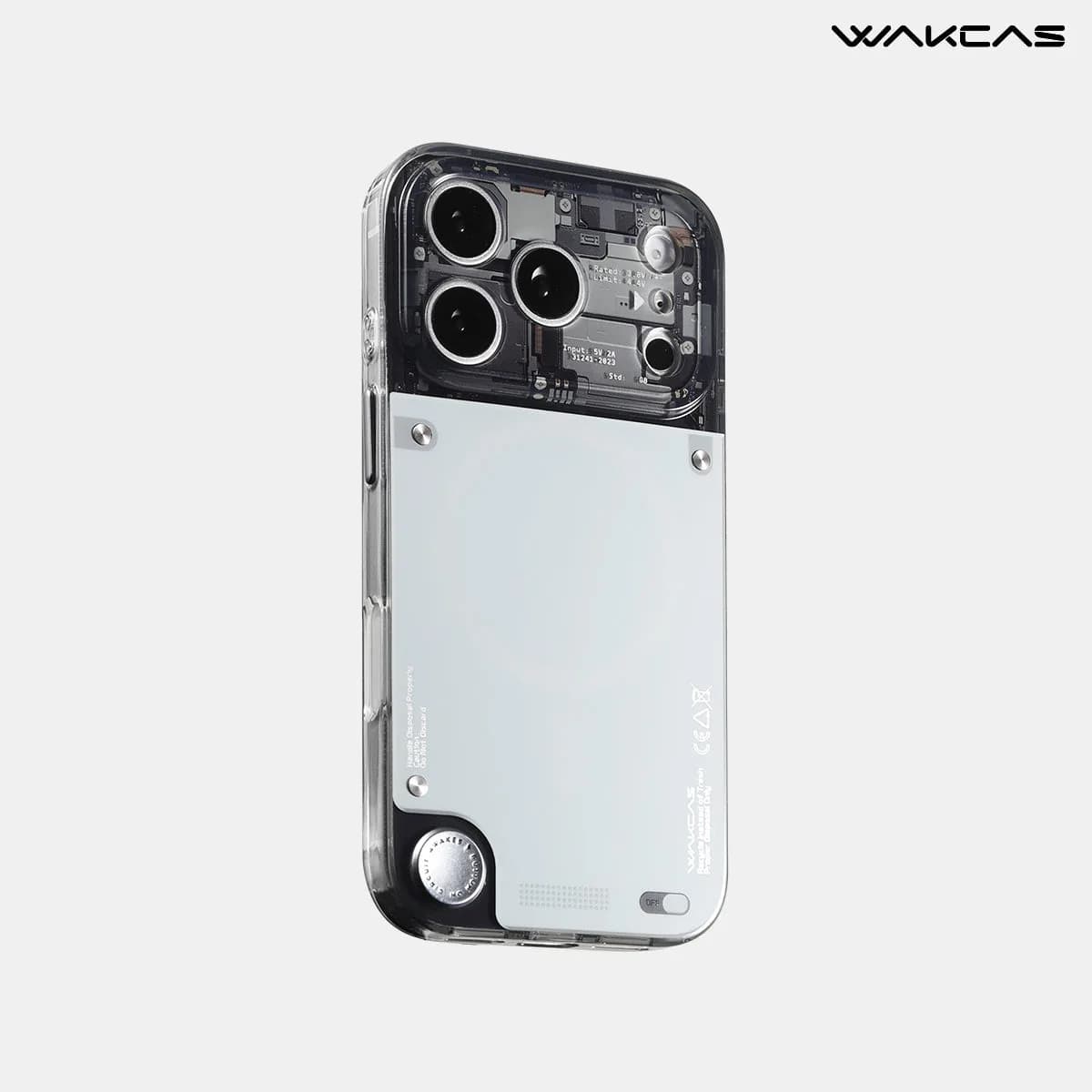 WAKCAS Gloss Black See-Through MagSafe iPhone Case