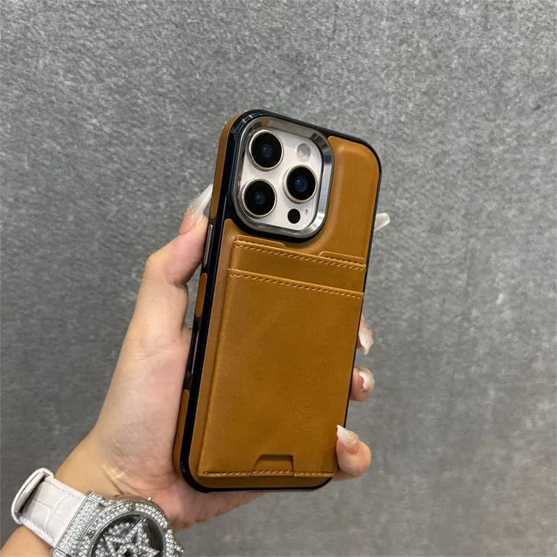 Luxury Card Slot Holder PU Leather Kickstand Wallet Mobile Phone Case