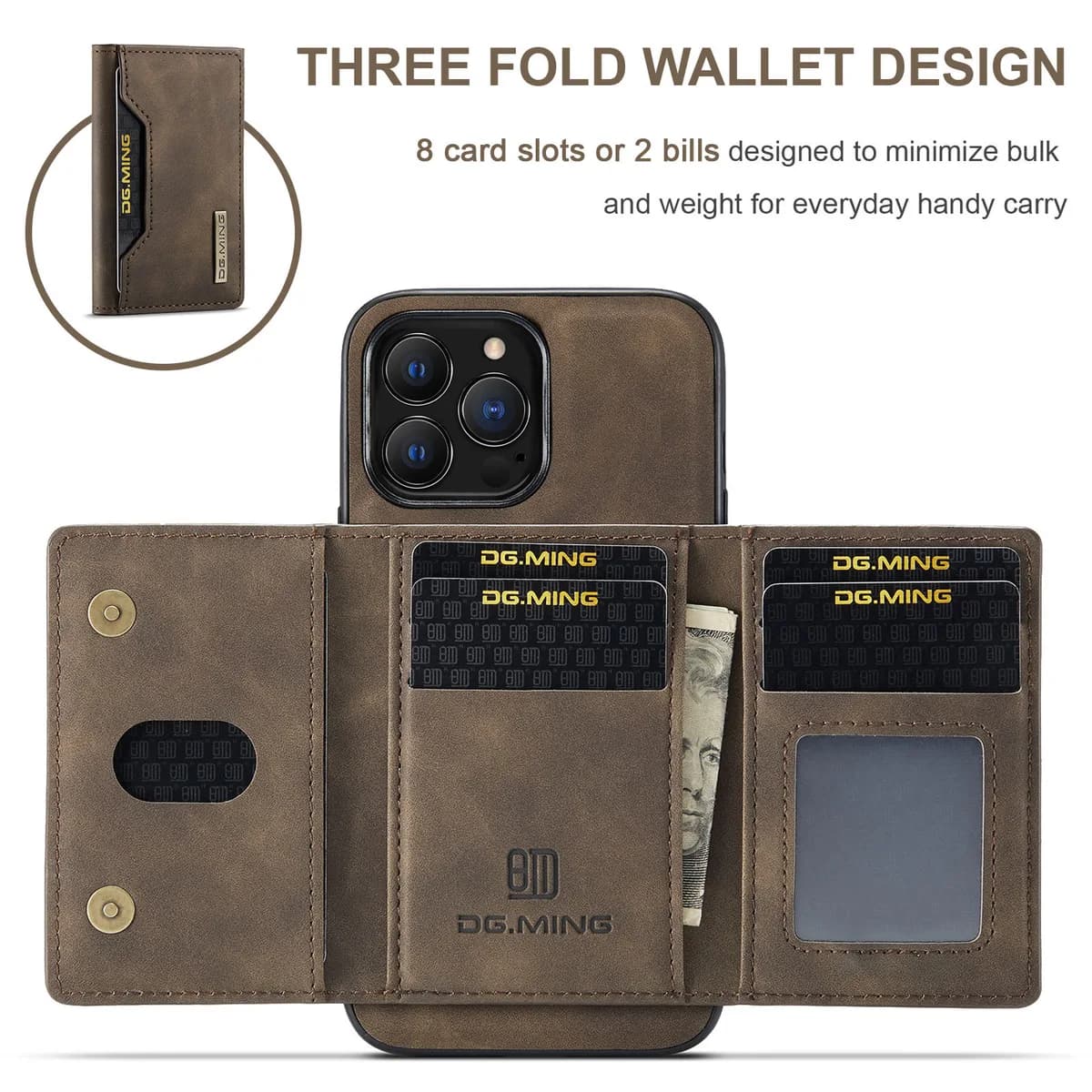 Magnetic PU Leather Wallet Phone Case With Card Holder for iPhone