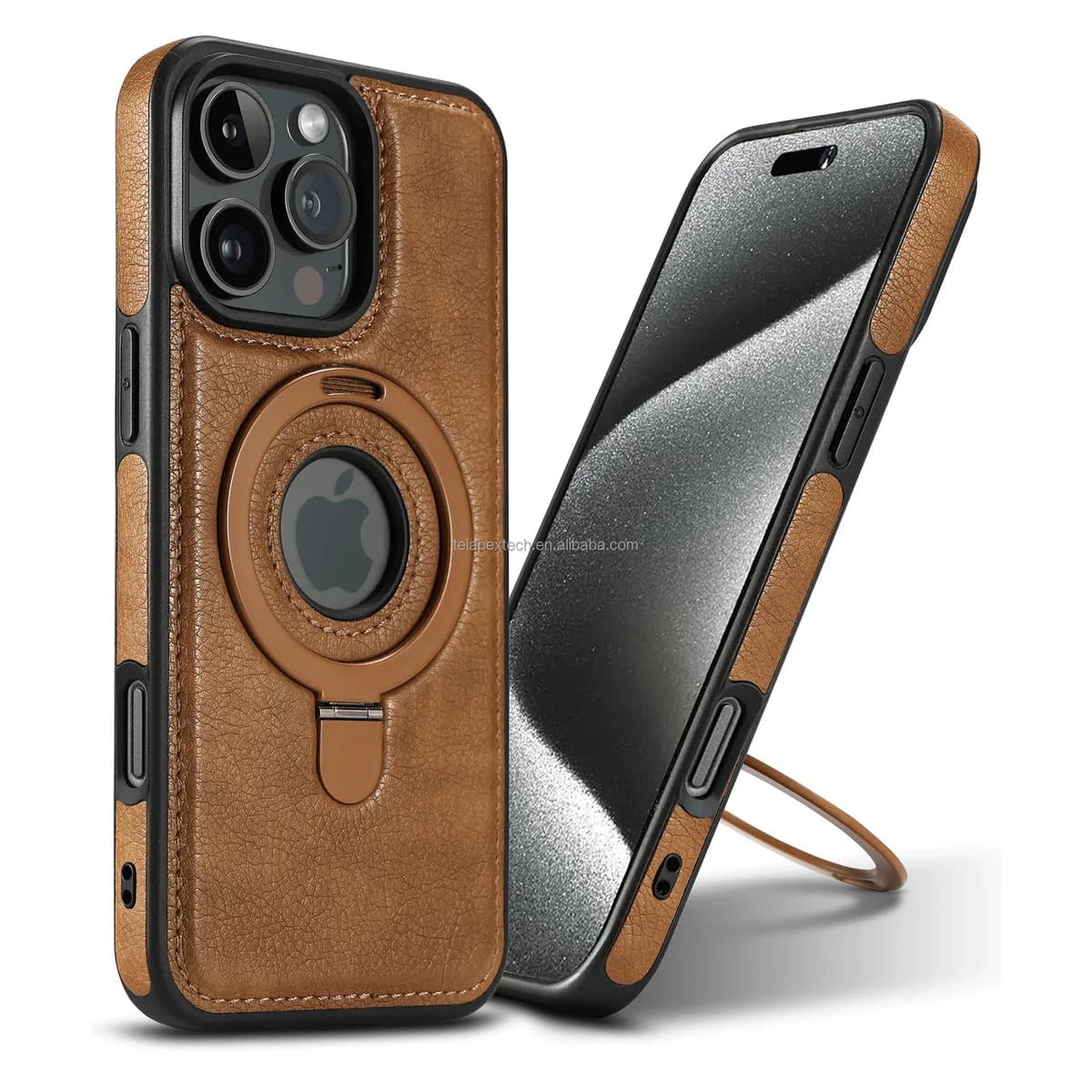 PU Leather Magnetic Kickstand Mobile Phone Back Cover