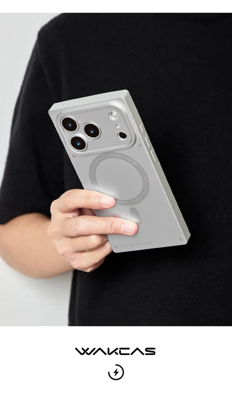 WAKCAS Matte Magnetic Square iPhone Case for iPhone 17 Series | MagSafe