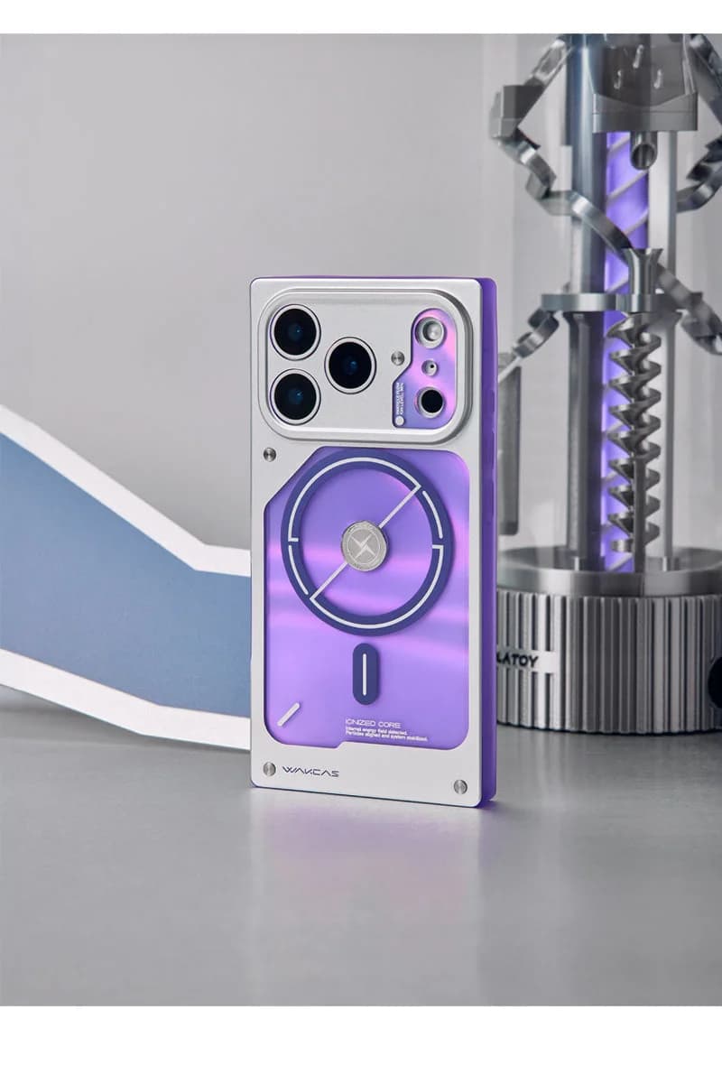 WAKCAS Square Purple Electroplated MagSafe iPhone Case
