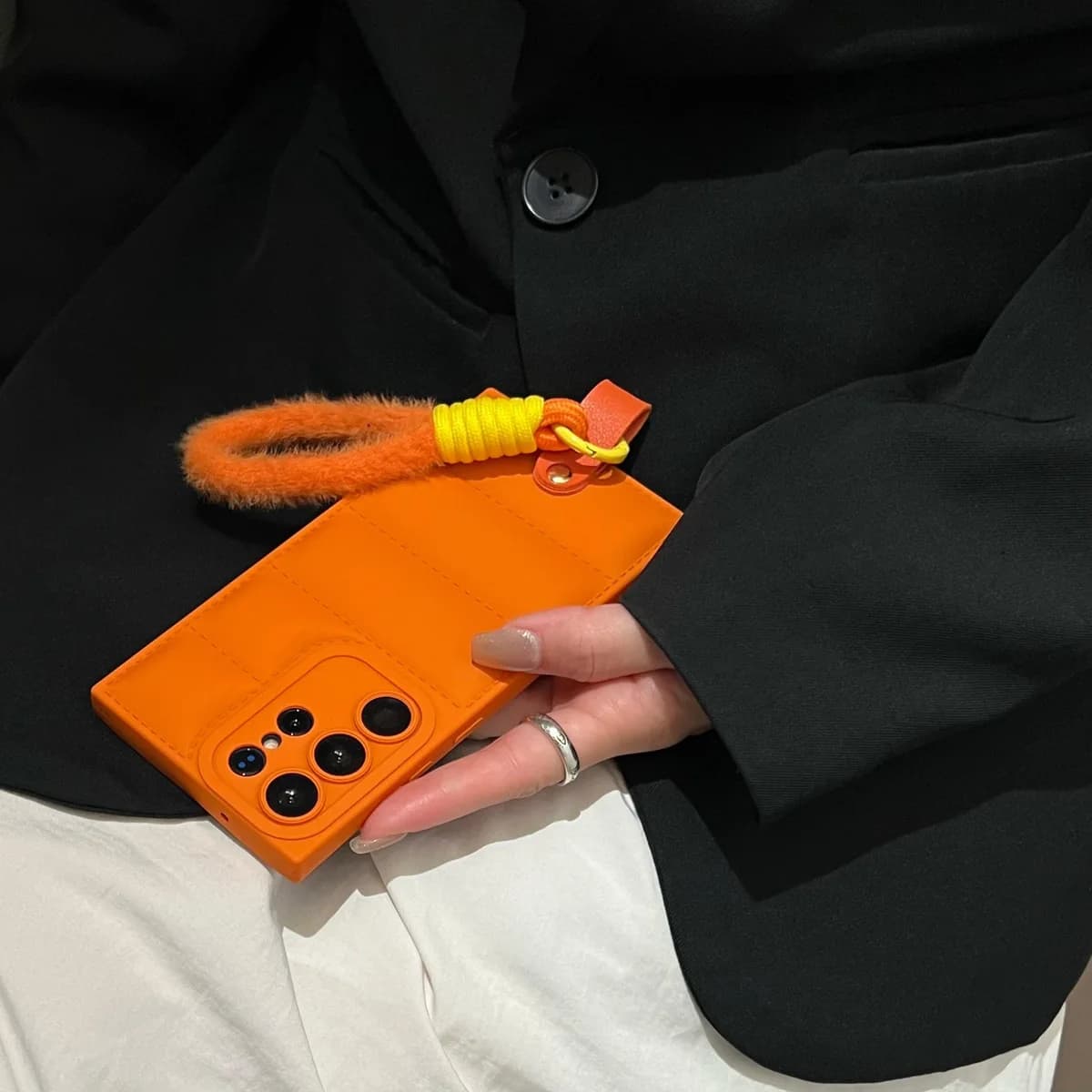 Down Hand Rope Soft Silicone Phone Case