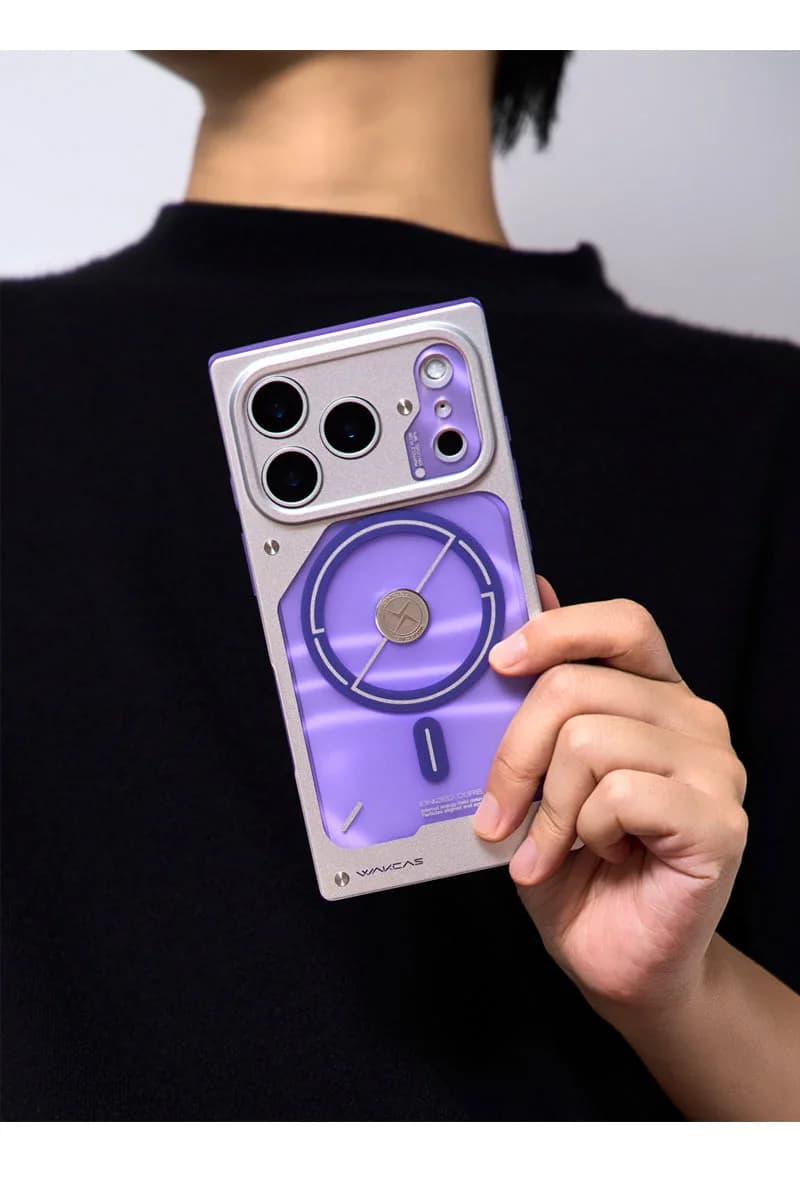 WAKCAS Square Purple Electroplated MagSafe iPhone Case