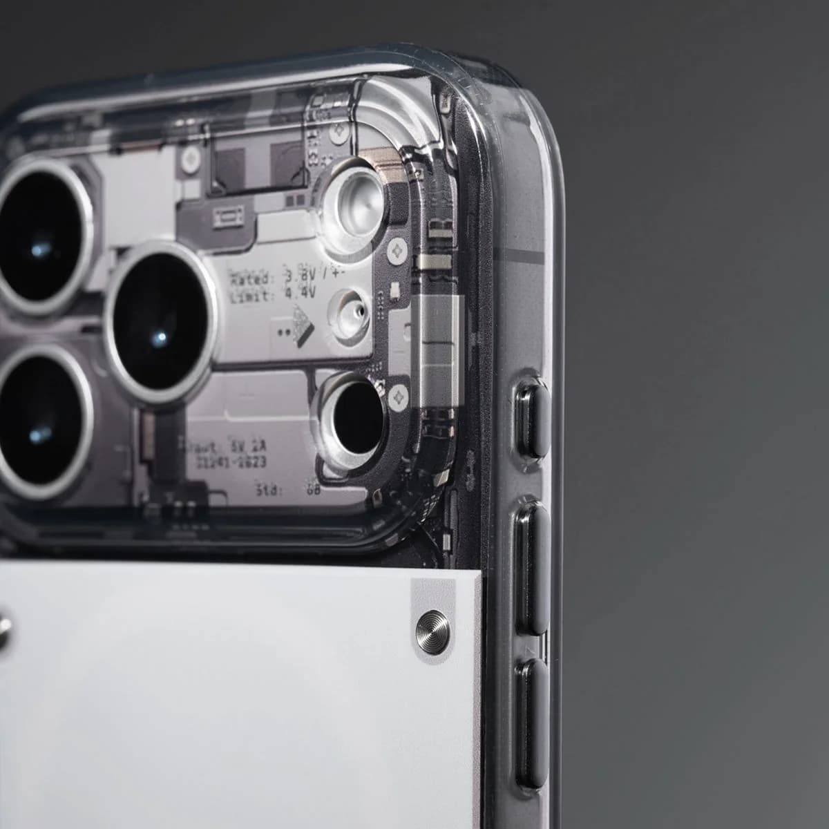 WAKCAS Gloss Black See-Through MagSafe iPhone Case