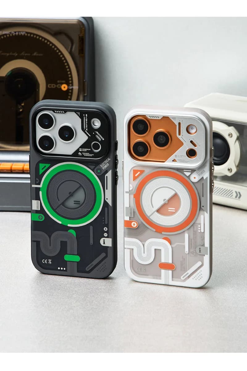 Wakcas Color-block Mechanical iPhone Case - Trendy Matte Magnetic Original Design Couple Edition