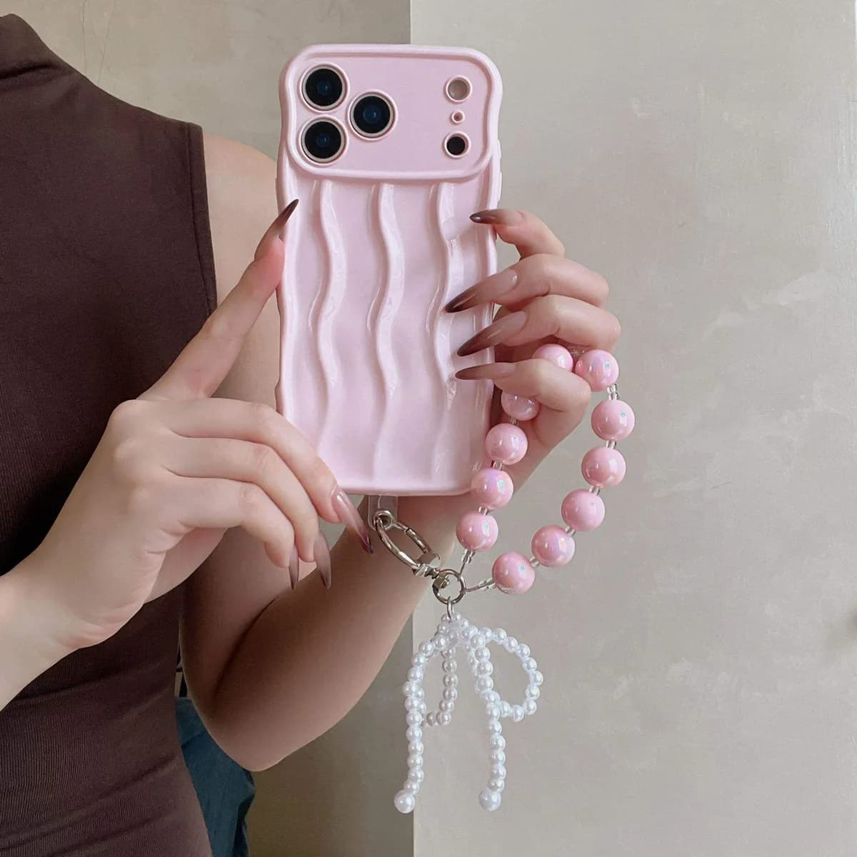 Simple Solid Color Three-dimensional Wave Phone case for IPhone