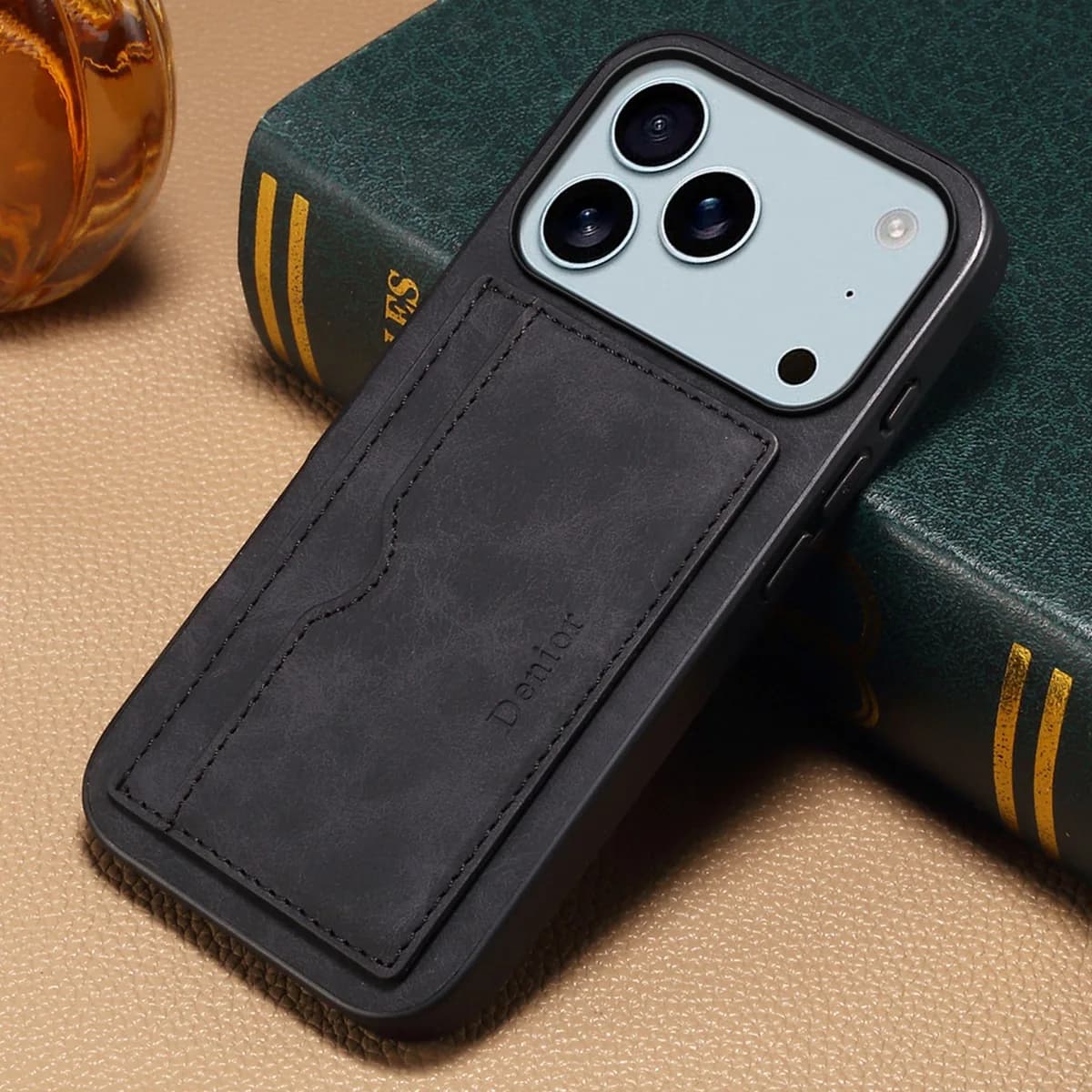 Phone Case Faux Leather Card Slot Wallet Stand Support Picture Frame for iPhone