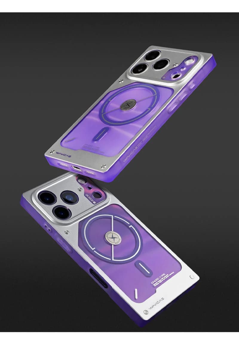 WAKCAS Square Purple Electroplated MagSafe iPhone Case