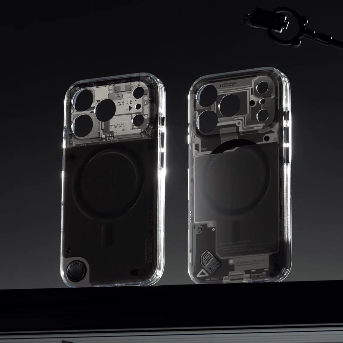 WAKCAS Black See-Through Matte MagSafe iPhone Case