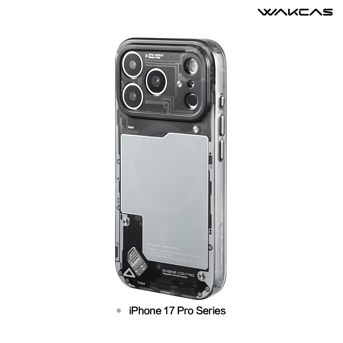 WAKCAS Black See-Through Matte MagSafe iPhone Case