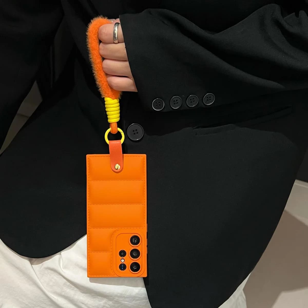 Down Hand Rope Soft Silicone Phone Case