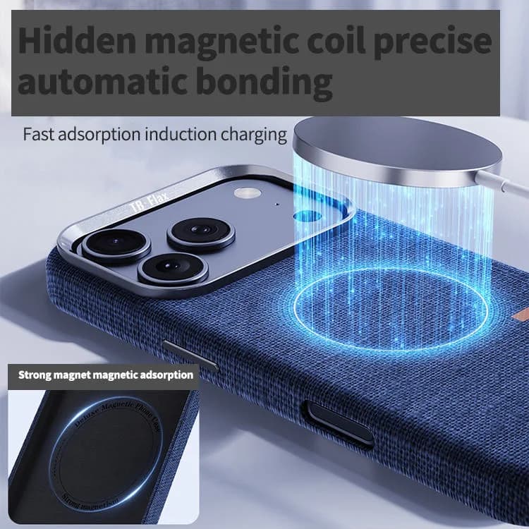 Premium Magnetic Linen Full Coverage Luxury Phone Case for iPhone