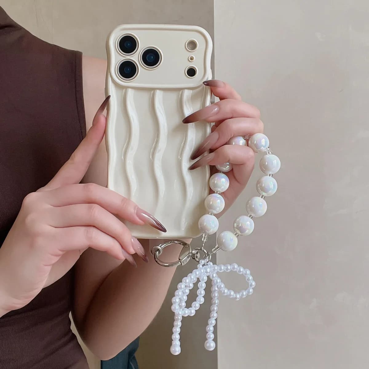 Simple Solid Color Three-dimensional Wave Phone case for IPhone