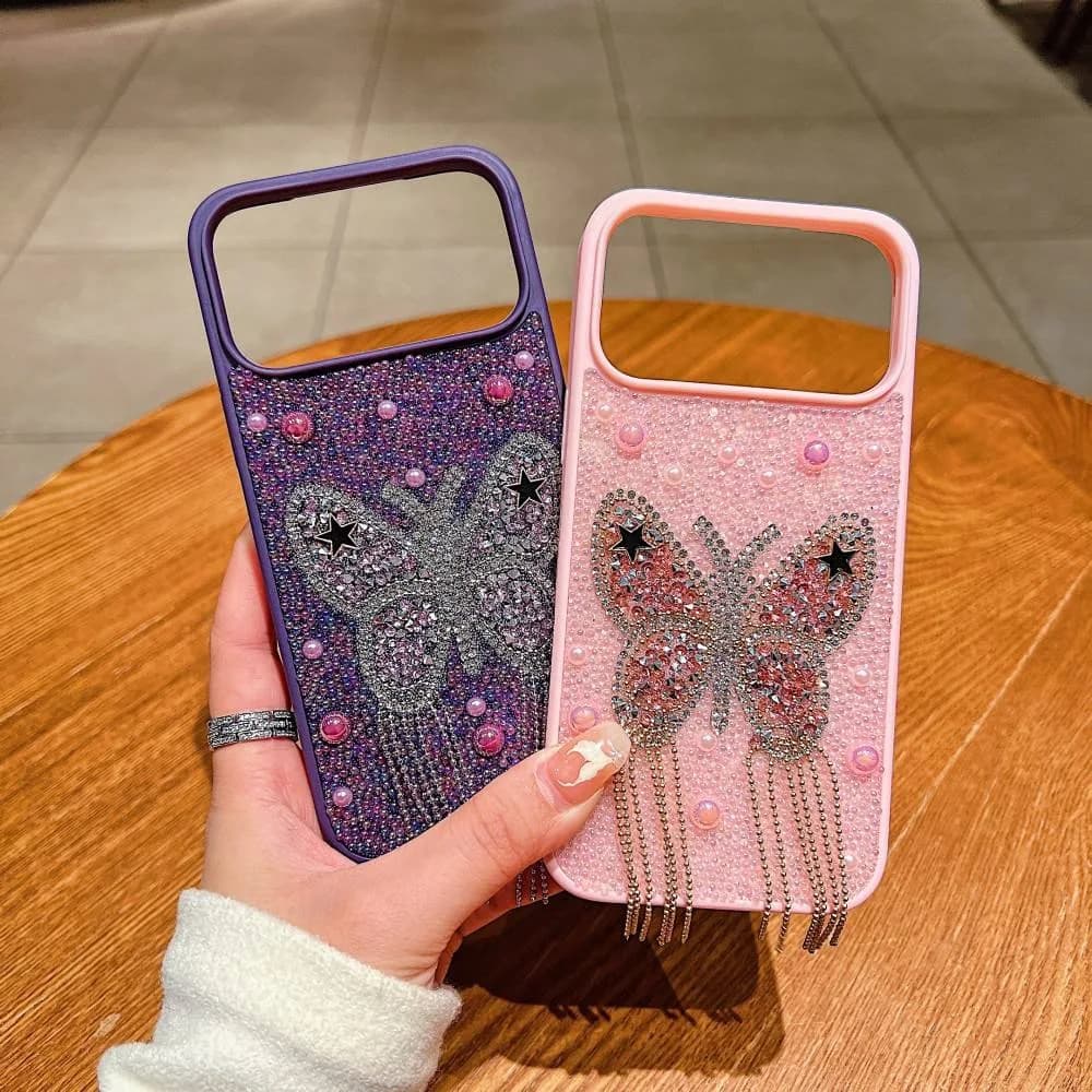 Diamond 3D Butterfly Mobile Phone Cover for iPhone
