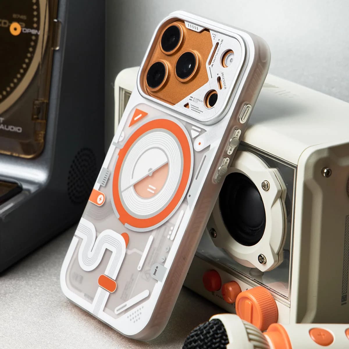 Wakcas Color-block Mechanical iPhone Case - Trendy Matte Magnetic Original Design Couple Edition