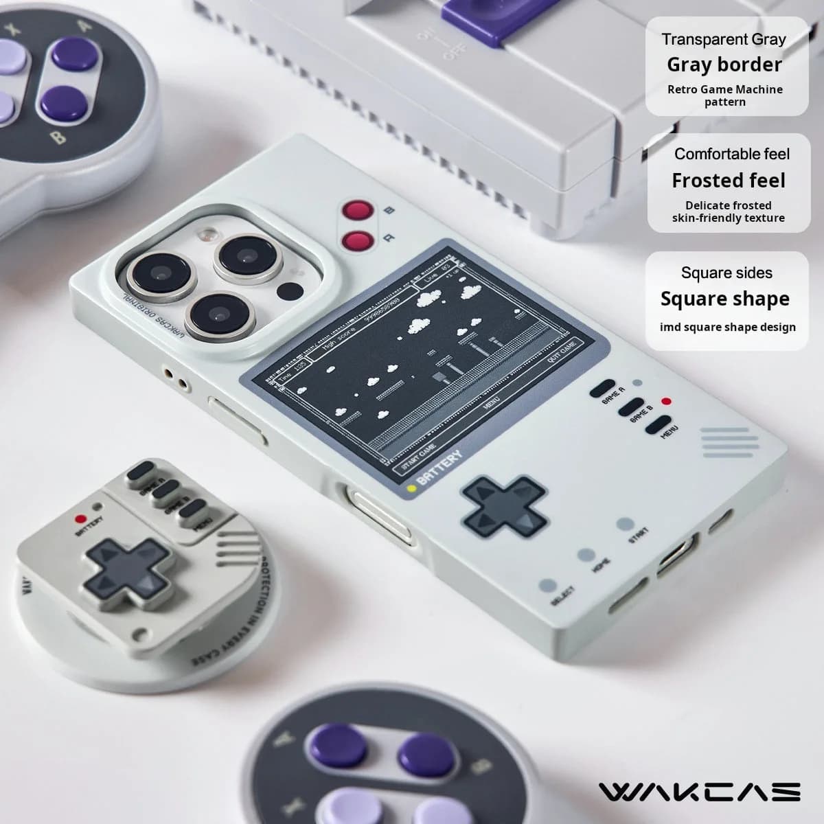 Wakcas Retro Gaming iPhone 17/16/15 Pro Max Case – Matte & Mechanical Style