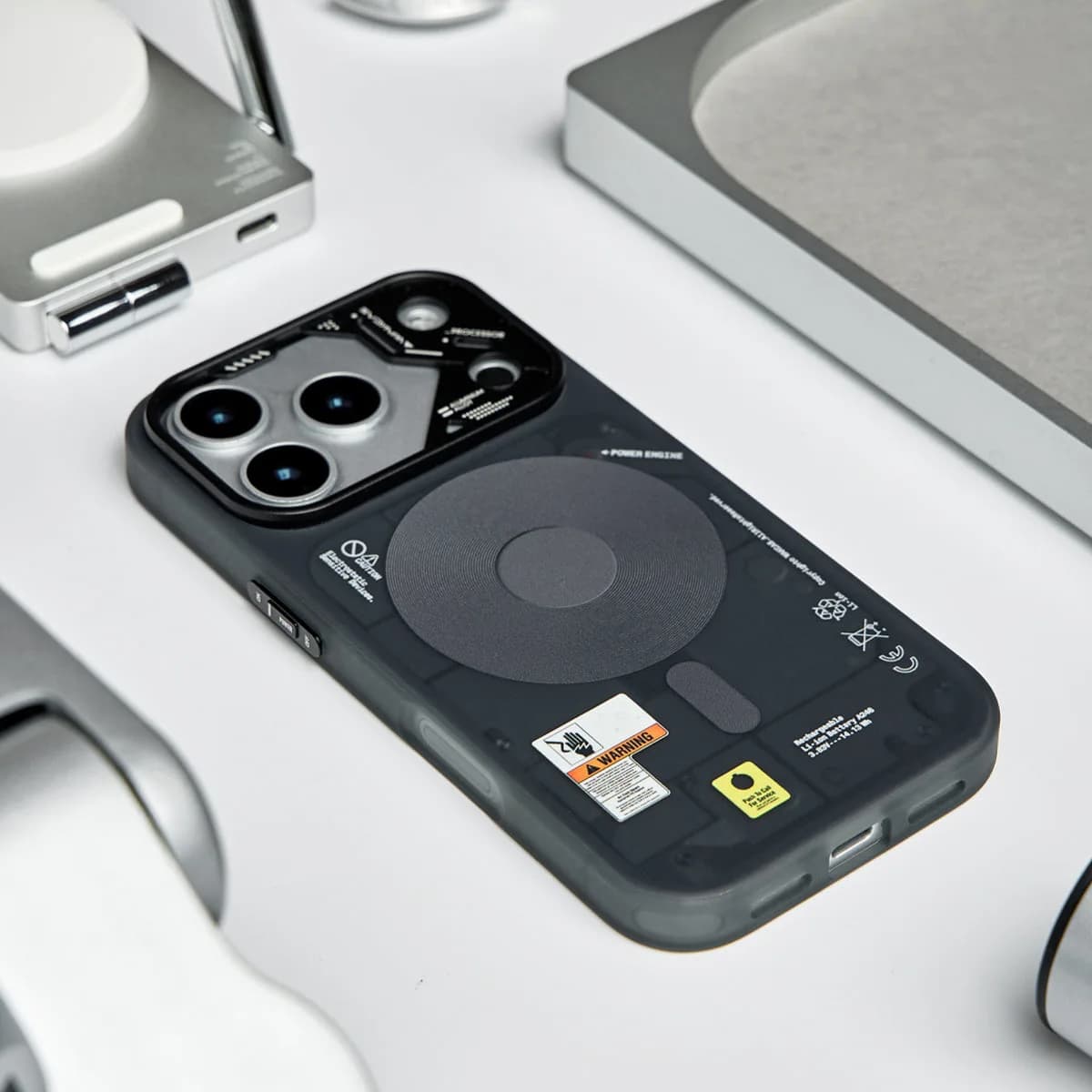 Frosted Mechanical Anti-Drop Magnetic iPhone Samsung Galaxy Magsafe Case