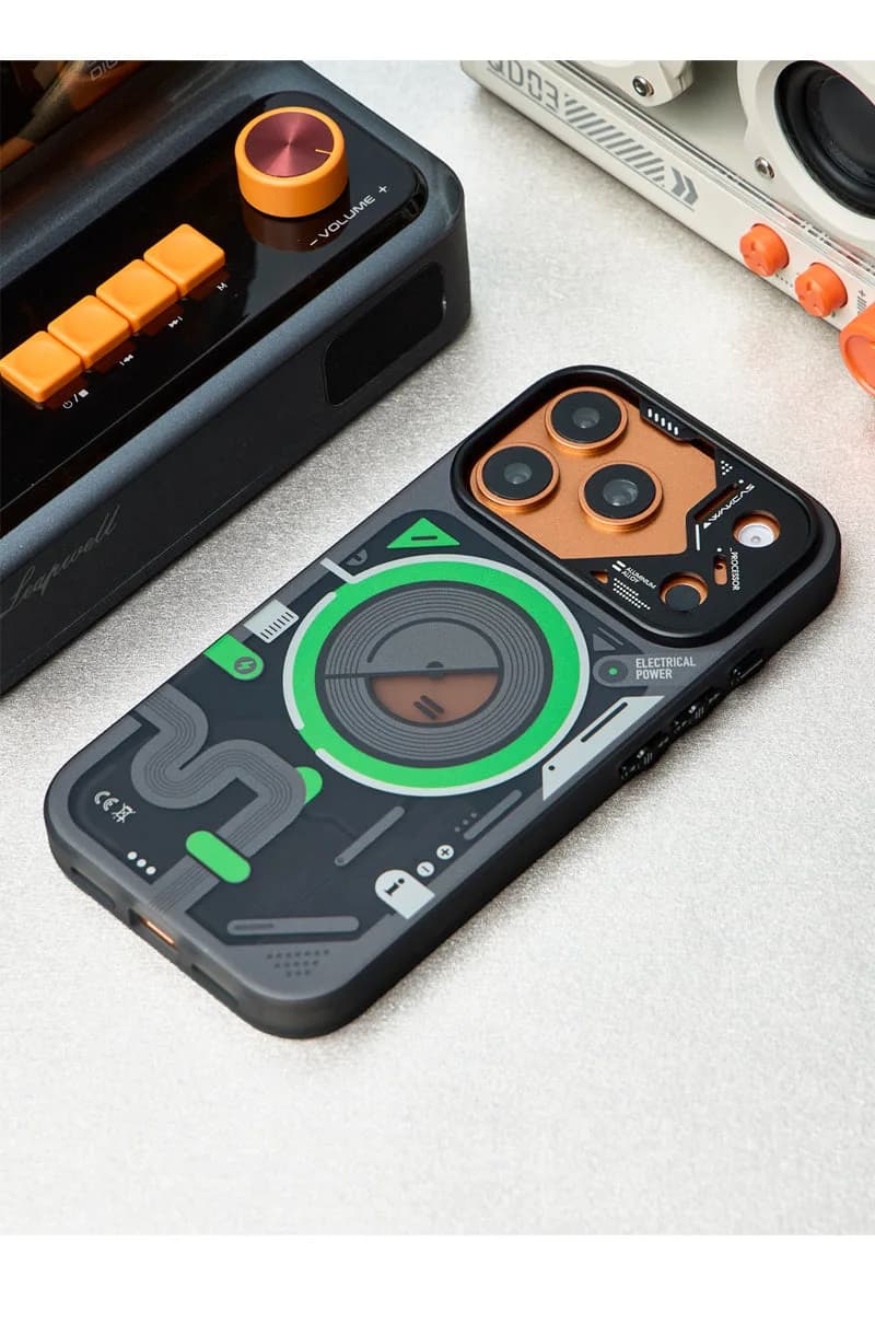 Wakcas Color-block Mechanical iPhone Case - Trendy Matte Magnetic Original Design Couple Edition