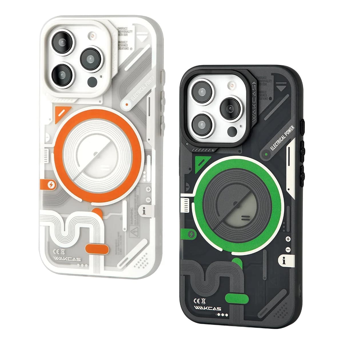 Wakcas Color-block Mechanical iPhone Case - Trendy Matte Magnetic Original Design Couple Edition