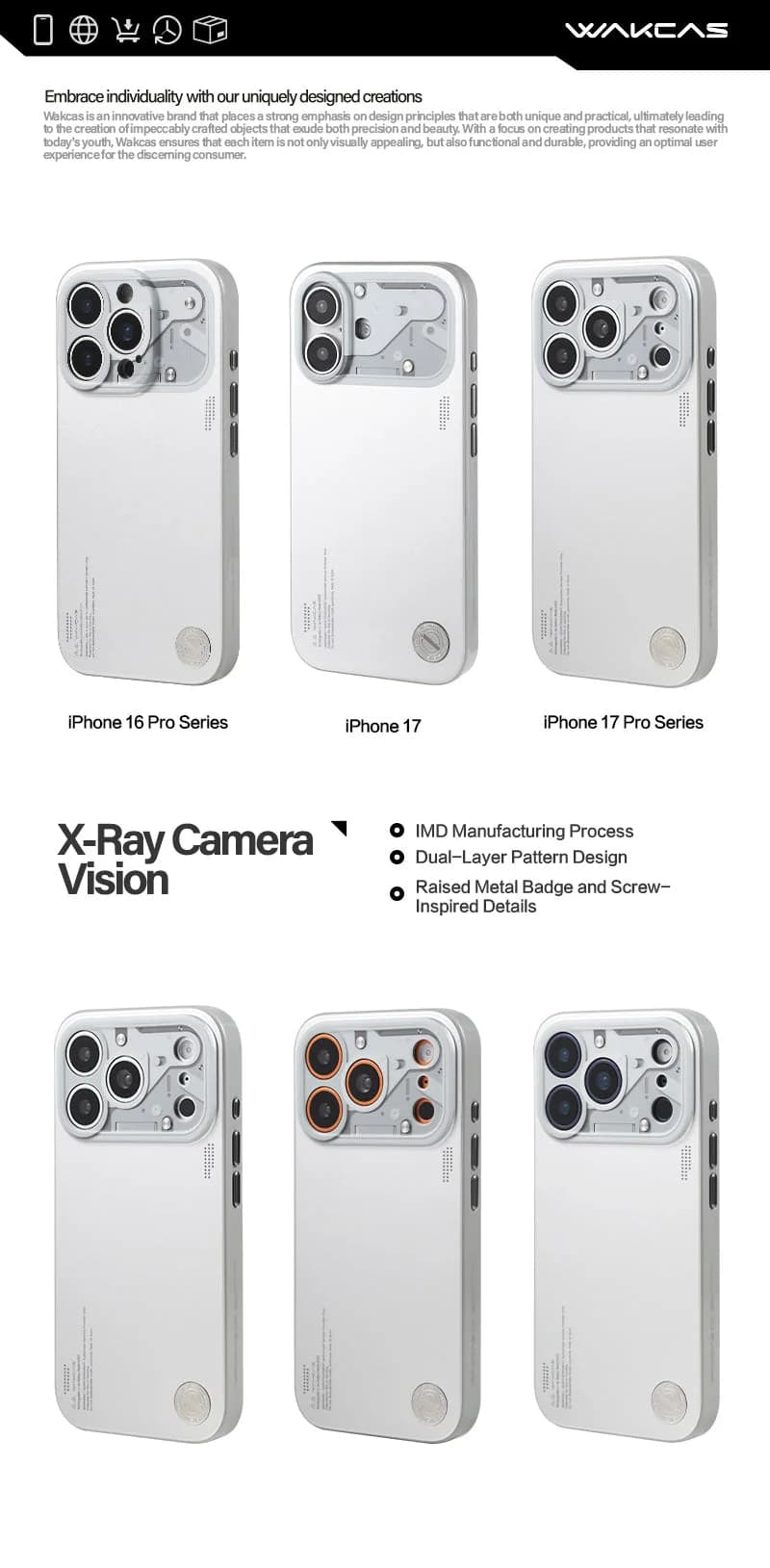WAKCAS Mechanical MagSafe iPhone Case